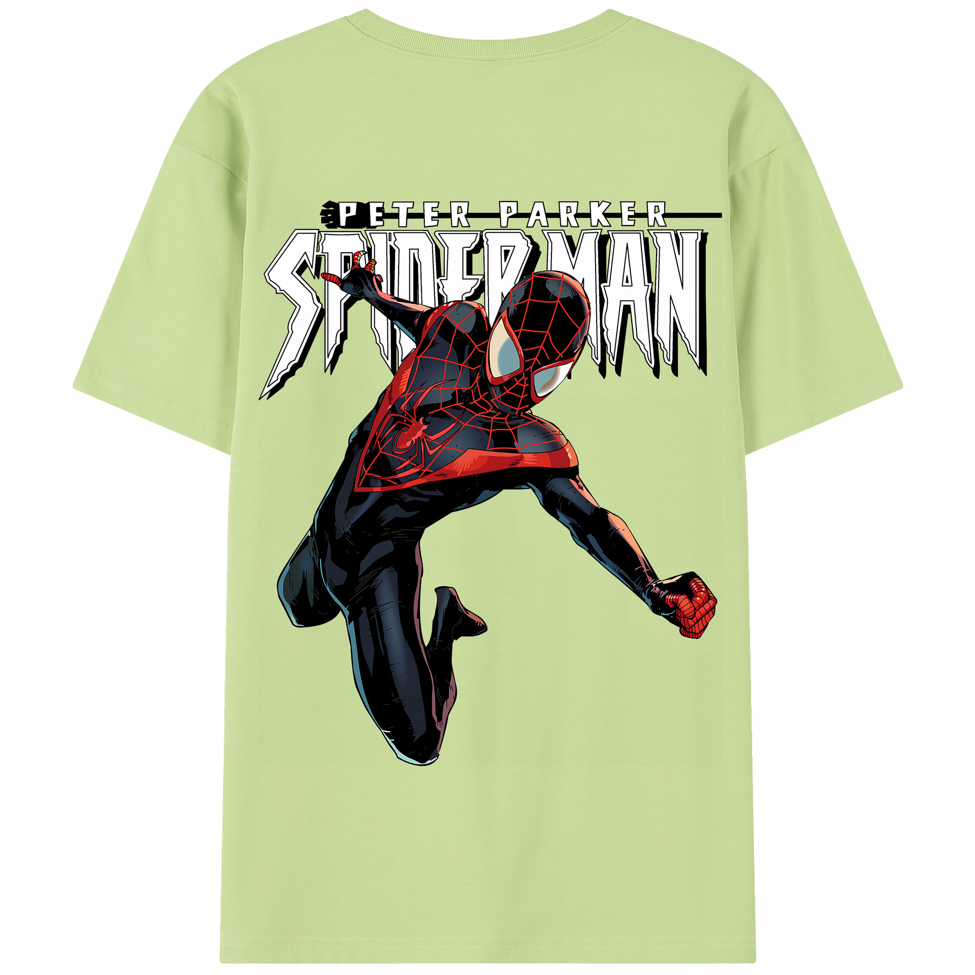 （画像用） Spider Man スパイダーマン 綿100％半袖Tシャツ（背面プリント）